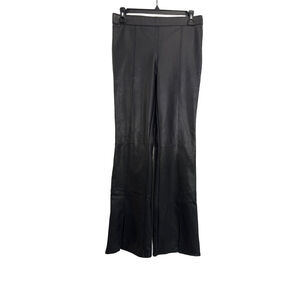 Abercrombie & Fitch black faux leather flare pants 15-16